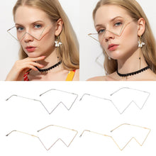 Load image into Gallery viewer, No Lens Eyeglasses Decor Geometric Half Glasses Frame Women Metal Frame Glasses - Fits Any Face Shape