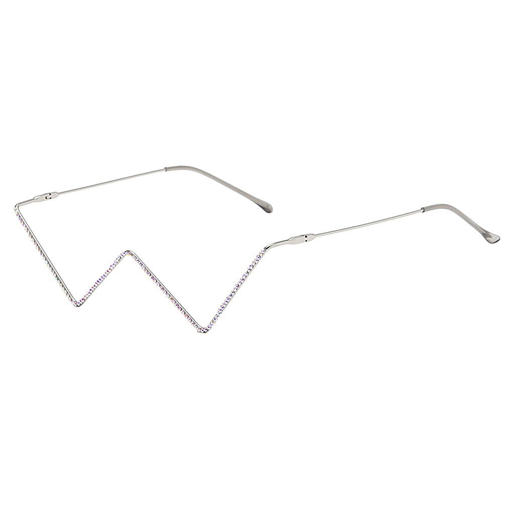 No Lens Eyeglasses Decor Geometric Half Glasses Frame Women Metal Frame Glasses - Fits Any Face Shape