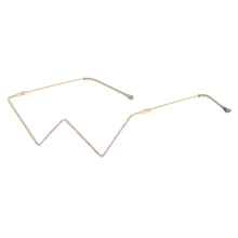 Load image into Gallery viewer, No Lens Eyeglasses Decor Geometric Half Glasses Frame Women Metal Frame Glasses - Fits Any Face Shape