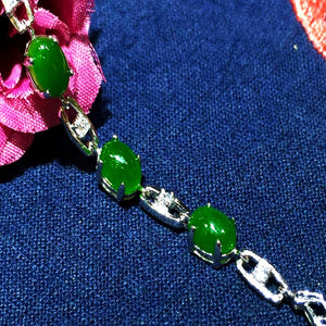 Noble Fashion Retro Thai SIlver S925 Sterling Silver Natural Hetian Jasper Female And Women Bracelet