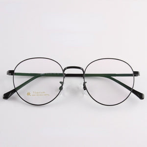 Non-Magnetic Titanium Glasses Rim Small Frame Glasses Semi-Titanium Round Myopia Glasses Optical Prescription Glasses 5006