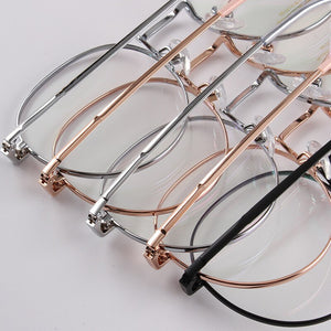 Non-Magnetic Titanium Glasses Rim Small Frame Glasses Semi-Titanium Round Myopia Glasses Optical Prescription Glasses 5006