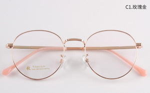 Non-Magnetic Titanium Glasses Rim Small Frame Glasses Semi-Titanium Round Myopia Glasses Optical Prescription Glasses 5006