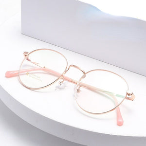 Non-Magnetic Titanium Glasses Rim Small Frame Glasses Semi-Titanium Round Myopia Glasses Optical Prescription Glasses 5006