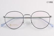Load image into Gallery viewer, Non-Magnetic Titanium Glasses Rim Small Frame Glasses Semi-Titanium Round Myopia Glasses Optical Prescription Glasses 5006