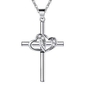 None Chain 7inch Women 45 7 Casual 19 shape O Cross Heart Pendant 50cm 17 Necklace chain Silver in Necklaces