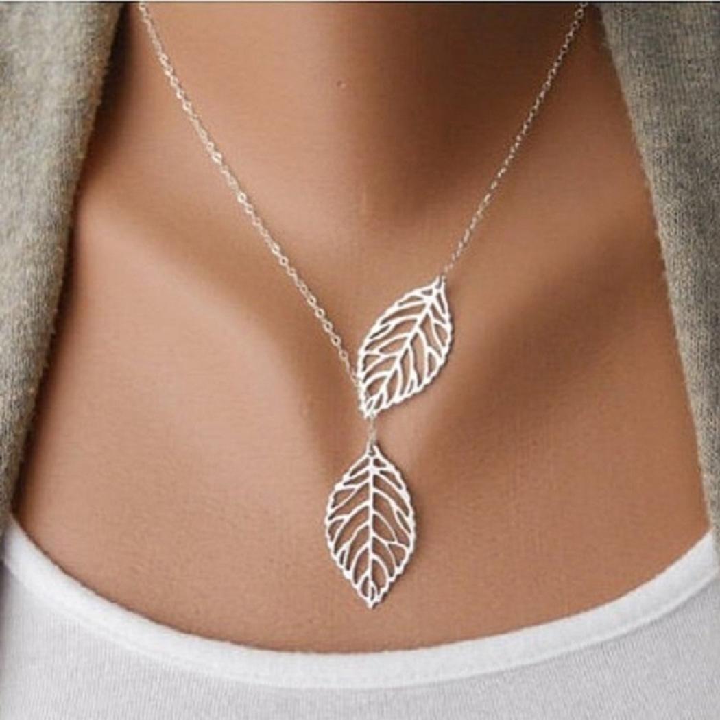 None Pendant Leaves Lobster Link Chain Hollow 49cm Silver 19 Clasp Golden Fashion Casual 5cm Necklaces 2inch 3inch Claw Women