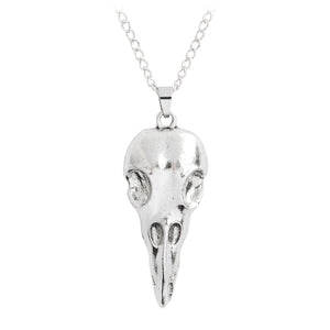 Nordic Viking Raven skull Pendant Necklace Bronze Silver Metal Crow head Skull Amulet Rune Men Necklace Fashion Punk Jewelry