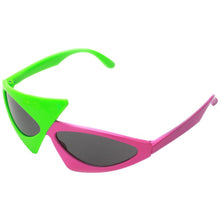 Load image into Gallery viewer, Novelty Green Pink Patchwork Asymmetric Triangular Sunglasses Party Dance Bar Spectacles Roy Purdy Same Style Hip-Hop Glasses