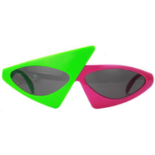 Load image into Gallery viewer, Novelty Green Pink Patchwork Asymmetric Triangular Sunglasses Party Dance Bar Spectacles Roy Purdy Same Style Hip-Hop Glasses