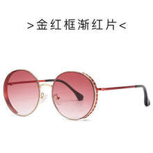 Load image into Gallery viewer, Nueva ronda de gafas de sol europeo y americano anteojos de sol de moda para mujeres con gafas de sol con montura de metal