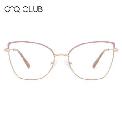 O-Q CLUB Cat Eye Women Glasses Vintage Metal Myopia Optical Prescription Eyewear   Eyeglasses Frames MG3643