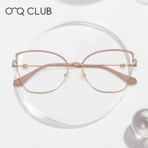 O-Q CLUB Cat Eye Women Glasses Vintage Metal Myopia Optical Prescription Eyewear   Eyeglasses Frames MG3643