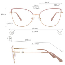 Load image into Gallery viewer, O-Q CLUB Cat Eye Women Glasses Vintage Metal Myopia Optical Prescription Eyewear   Eyeglasses Frames MG3643