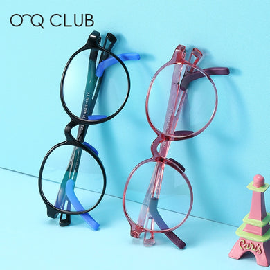 O-Q CLUB  Kids Anti Blue Light Glasses Boys Girs Computer Eyeglasses Frames Optical Prescription Round Vintage Eyewear TR5115
