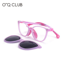 Load image into Gallery viewer, O-Q CLUB Kids Glasses Boys Girls Cat Eye Sunglasses Optical Magnetic Clip On Polarized UV400 Eyeglasses Frames 19977