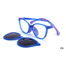 Load image into Gallery viewer, O-Q CLUB Kids Glasses Boys Girls Cat Eye Sunglasses Optical Magnetic Clip On Polarized UV400 Eyeglasses Frames 19977