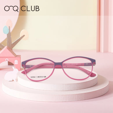 O-Q CLUB Kids  Round Glasses Frame TR90 Silicone Soft Spectacles Myopia Optical Children’s Eyeglasses T2704-1