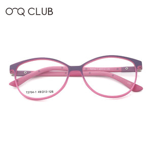 O-Q CLUB Kids  Round Glasses Frame TR90 Silicone Soft Spectacles Myopia Optical Children’s Eyeglasses T2704-1
