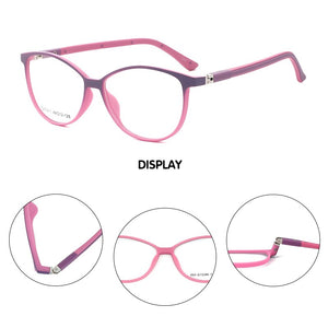 O-Q CLUB Kids  Round Glasses Frame TR90 Silicone Soft Spectacles Myopia Optical Children’s Eyeglasses T2704-1