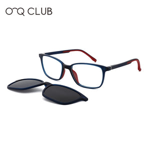 O-Q CLUB Kids Square Glasses Frame Polarized  Myopia Optical Sunglasses Magnetic Clip-on Kids Outdoors TR90 Silicone Eyeglasses