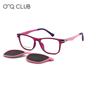 O-Q CLUB Kids Sunglasses Polarized Magnetic Clip-on Boys Girls Glasses TR90 Myopia Prescription Comfortable Eyeglasses T3102