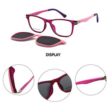 Load image into Gallery viewer, O-Q CLUB Kids Sunglasses Polarized Magnetic Clip-on Boys Girls Glasses TR90 Myopia Prescription Comfortable Eyeglasses T3102