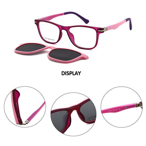 O-Q CLUB Kids Sunglasses Polarized Magnetic Clip-on Boys Girls Glasses TR90 Myopia Prescription Comfortable Eyeglasses T3102