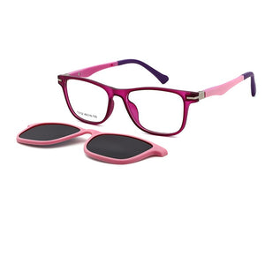 O-Q CLUB Kids Sunglasses Polarized Magnetic Clip-on Boys Girls Glasses TR90 Myopia Prescription Comfortable Eyeglasses T3102