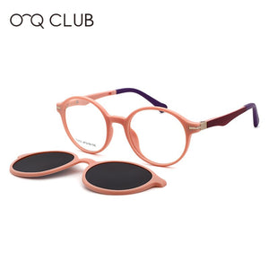 O-Q CLUB Kids Sunglasses TR90 Myopia Prescription Eyeglasses Polarized Magnetic Clip-on Children’s Sunglasses T3101