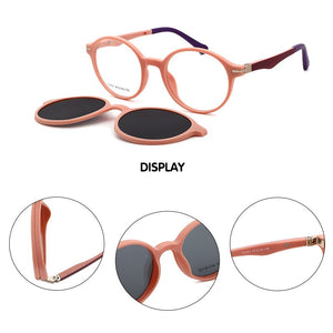 O-Q CLUB Kids Sunglasses TR90 Myopia Prescription Eyeglasses Polarized Magnetic Clip-on Children’s Sunglasses T3101