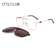 Load image into Gallery viewer, O-Q CLUB Men Sunglasses Magnetic Optical Prescription Glasses Clip On Square Business Metal Men Eyeglasses 69887