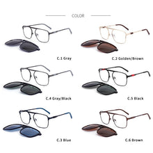 Load image into Gallery viewer, O-Q CLUB Men Sunglasses Magnetic Optical Prescription Glasses Clip On Square Business Metal Men Eyeglasses 69887