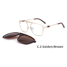 Load image into Gallery viewer, O-Q CLUB Men Sunglasses Magnetic Optical Prescription Glasses Clip On Square Business Metal Men Eyeglasses 69887