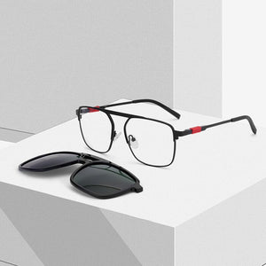 O-Q CLUB Men Sunglasses Magnetic Optical Prescription Glasses Clip On Square Business Metal Men Eyeglasses 69887