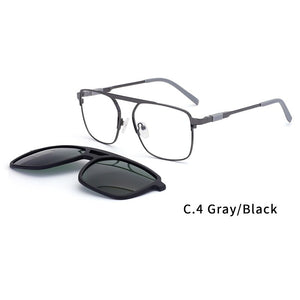 O-Q CLUB Men Sunglasses Magnetic Optical Prescription Glasses Clip On Square Business Metal Men Eyeglasses 69887