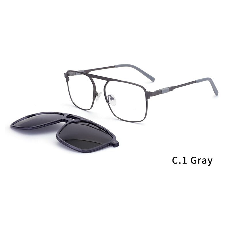 O-Q CLUB Men Sunglasses Magnetic Optical Prescription Glasses Clip On Square Business Metal Men Eyeglasses 69887