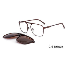 Load image into Gallery viewer, O-Q CLUB Men Sunglasses Magnetic Optical Prescription Glasses Clip On Square Business Metal Men Eyeglasses 69887