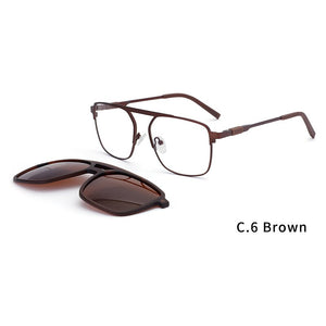 O-Q CLUB Men Sunglasses Magnetic Optical Prescription Glasses Clip On Square Business Metal Men Eyeglasses 69887