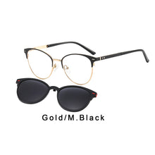 Load image into Gallery viewer, O-Q CLUB Men Vintage Glasses Frame Square 2 In 1Magnetic Polarized Clip On Sunglasses Optical Eyewear Prescription Glasses T3521