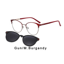 Load image into Gallery viewer, O-Q CLUB Men Vintage Glasses Frame Square 2 In 1Magnetic Polarized Clip On Sunglasses Optical Eyewear Prescription Glasses T3521