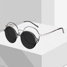 Load image into Gallery viewer, O-Q CLUB Round Women Glasses 2 In 1 Clip On Polarized Sunglasses Optical Prescrition Men Eyeglasses Magnetic Spectacles CD6816