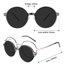 Load image into Gallery viewer, O-Q CLUB Round Women Glasses 2 In 1 Clip On Polarized Sunglasses Optical Prescrition Men Eyeglasses Magnetic Spectacles CD6816