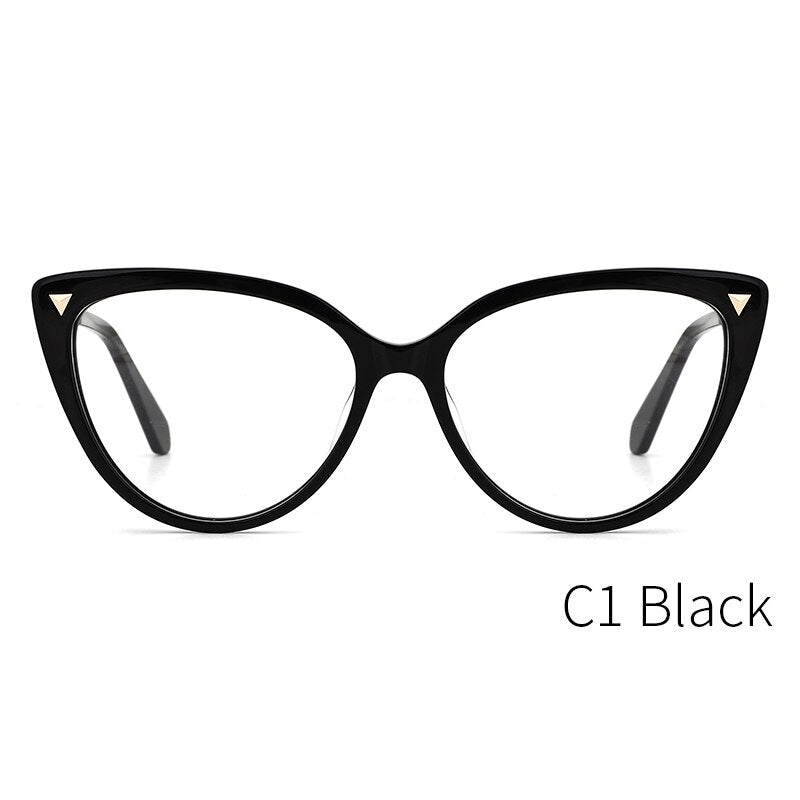 O-Q CLUB Women Glasses Frames Cat Eye  Acetate Spectacles Myopia Optical Prescription  Vintage Eyeglasses MG6108