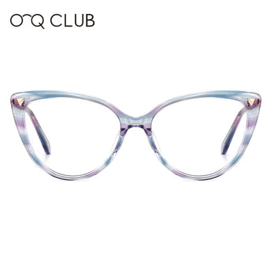 O-Q CLUB Women Glasses Frames Cat Eye  Acetate Spectacles Myopia Optical Prescription  Vintage Eyeglasses MG6108