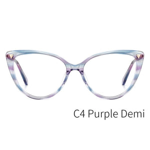 O-Q CLUB Women Glasses Frames Cat Eye  Acetate Spectacles Myopia Optical Prescription  Vintage Eyeglasses MG6108