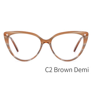 O-Q CLUB Women Glasses Frames Cat Eye  Acetate Spectacles Myopia Optical Prescription  Vintage Eyeglasses MG6108