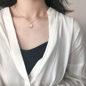 New Fashion Sweet Moon  Silver Plated  Jewelry Temperament Crescent Clavicle Chain Pendant Necklaces