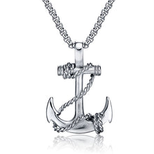 Carica l&#39;immagine nel visualizzatore di Gallery, Punk Men Titanium Steel Pendants Chain Anchor Necklace Cross Men Women Stainless Fashion Jewelry Black/Gold/Silver Gift