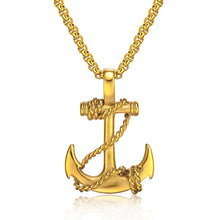 Load image into Gallery viewer, Punk Men&#39;s Necklace One Piece Anchor Pendants Stainless Steel Necklaces &amp; Pendants Fashion Men Jewelry Black/Gold/Silver